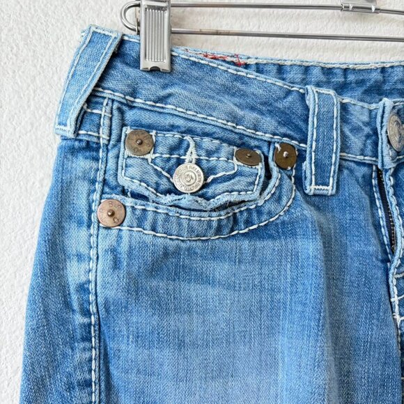 True Religion Made in USA Cut Off Denim Jean Shorts Women's Small - Picture 4 of 5